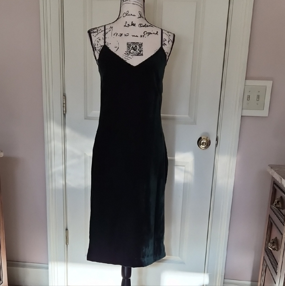 Green Velvet Midi Dress